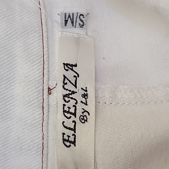 Vest Size Small/Medium White Distressed Denim Embellished Pink Butterflies  Cute - Picture 6 of 7